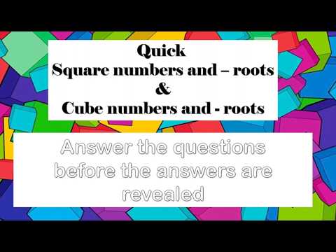 2 Minutes quick squares and cubes
