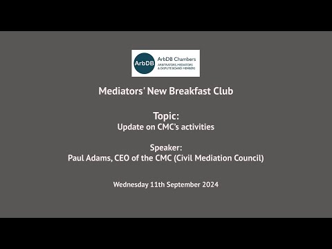 Mediators' New Breakfast Club - 11th September  2024