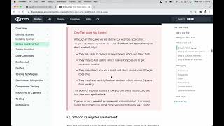 Cypress - a testing tool, official documentation