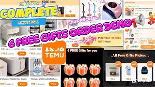 TEMU 6 free gifts order placed on Screen🎀✨️||how u get 6 free gifts from TEMU🥰||TEMU Pakistan #temu