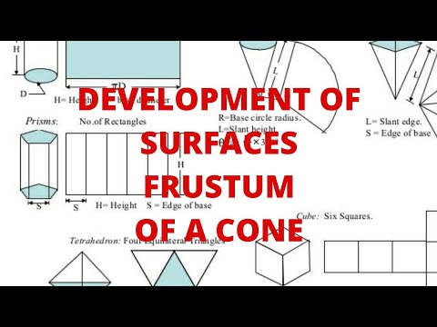 Engineering graphics || Development of surfaces || Development of frustum of a cone @Trix4U