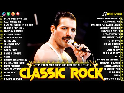 Guns N' Roses, Aerosmith, Bon Jovi, Metallica, Queen, ACDC, U2 🔥 Classic Rock 70s 80s 90s Full Album