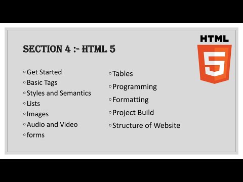 Section 4 - 𝐇𝐓𝐌𝐋 𝟓 - Get Started [ Overview, History, All versions of HTML, What is HTML 5 ]