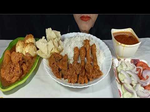 ASMR EATING SPICY 🌶 CHICKEN FEET, SPICY  CHICKEN GIZZARD, SPICY 🌶EGG CURRY WITH CHICKEN GRAVY