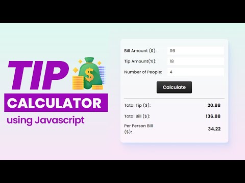 TIP Calculator using Javascript  - Simple TIP Calculator using Vanilla Javascript