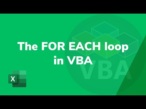 The FOR EACH loop in VBA