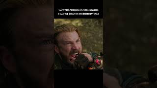 Captain America is struggling against Thanos in Infinity War || But