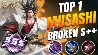 TOP 1 MUSASHI ⚔️ UNSTOPPABLE IN HIGH RANK! | Honor of Kings
