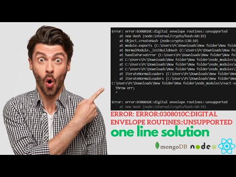 Error: error:0308010C:digital envelope routines::unsupported | Solved | One Liner
