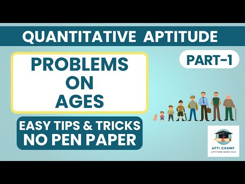Problems on Ages Trick  | PART-1 | Aptitude Questions for TCS, Wipro, Cognizant, SSC, Bank Exams