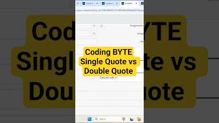 Coding BYTE - Single Quote vs Double Quote #coding #programming