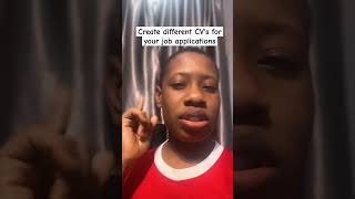 Create different CV's for different job applications. #interviewready  #freelancejobs #jobsearch