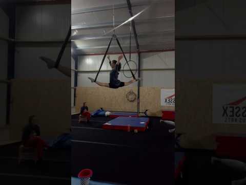 The mount was questionable I am aware 😂 #circuscollege #splitbalance #strengthtraining #aerialist
