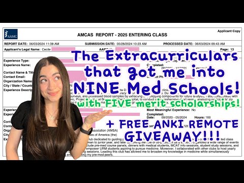 Extracurriculars that got me into 9 Medical Schools (AMCAS Work & Activities Breakdown!) || Cecile S