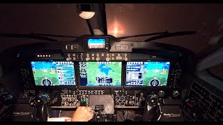 Night ILS Approach to Minimums | King Air B350 in Zero Visibility Conditions