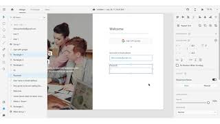 Login page Ui design and prototype tutorial. Tool : Adobe XD