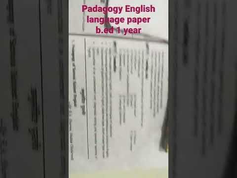||^padagogy English^|| full syllabus ||choice subject|| B.ed first year CCS University
