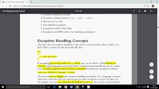 advanced php and exception handling