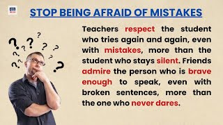 Stop Being Afraid of Mistakes    Improve Your English Learning    Learn and Speak English