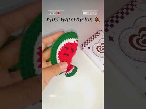 Super cute crochet mini watermelon tutorial is uploaded on my channel #shorts #trending #crochet