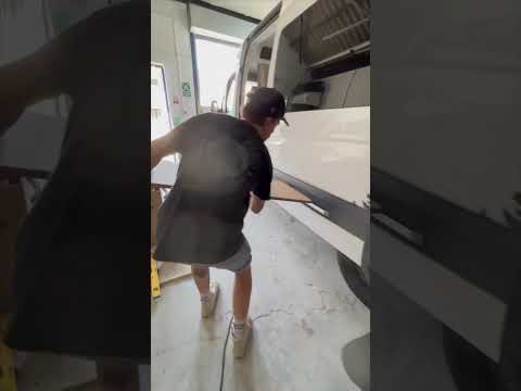 Dining table hack with the sliding rail mounted on the sliding door #vantour#vanconversion #camper