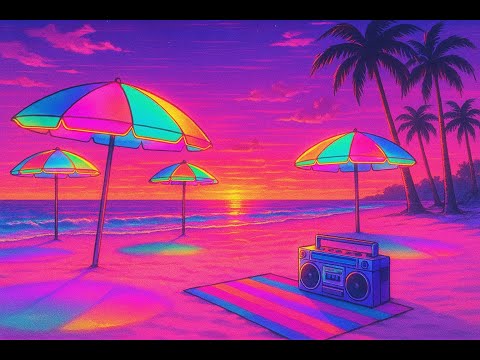 Synthwave music playlist 90 aesthetics | summer chill |  VHS beach