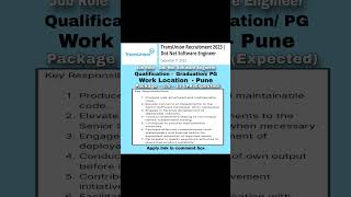 TransUnion Recruitment 2023 | Dot Net Software Engineer #fresherjobs #jobopenings #developerjobs