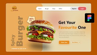 Figma - Burger Website UI Design In Figma | Figma Design | UI/UX Design | Part - 1