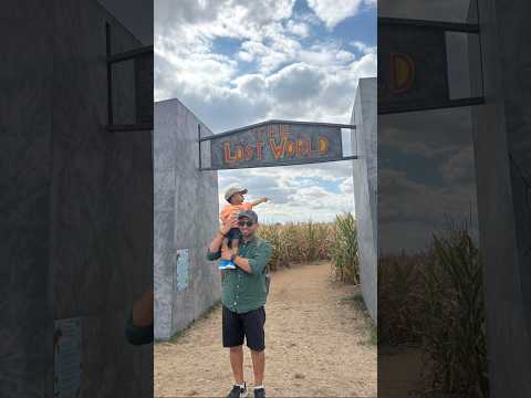 Cornfield with dinosaur
