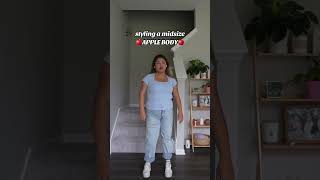 How to style your APPLE BODY 🍎 #ootd #midsizefashion #style #apple #body #shortsw
