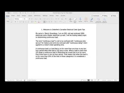 CEC Quick Tips: Continous Load