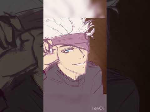 Drawing Gojo in my style cuz why not #anime  #jjk  #fanart