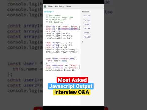 (Q-9) Most important JavaScript Interview questions #interview #frontend #javascript #react