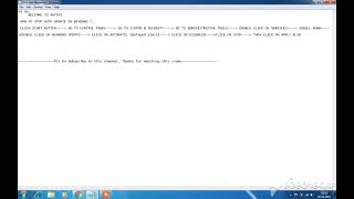 HOW TO STOP AUTO UPDATE IN WINDOWS 7