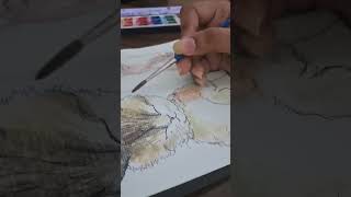 Sleepy cat watercolor painting #CuteCatArt   #WatercolorPainting #ArtLovers #CatArt #CreativeVibes
