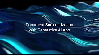 Document Summarization with Generative AI App