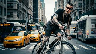 NYC Traffic Chaos | Fixed Gear Cyclist Takes on Manhattan