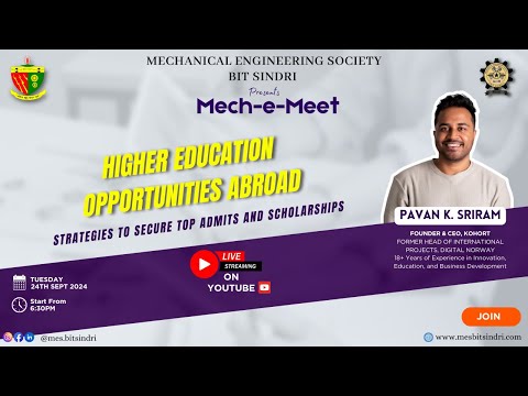 🎙Mech-E-Meet🎙|| ⚙ Mechanical Engineering Society ⚙ || BIT Sindri || Mr Pavan K. Sriram