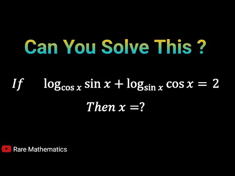 Math competitive exams question | nice logarithmic question | Math trigonometry question | find X