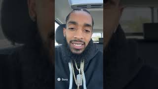 Nipsey Hussle Goes Live | Realest Words Ever 💙 (AI Edit by Sora2) #motivation #rap #hiphop