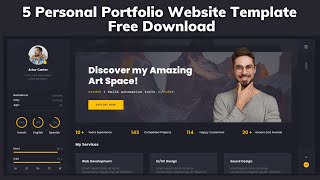 5 Personal Portfolio Website Template Free Download | HTML CSS JavaScript Portfolio Template 🌞2022