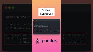 Pandas in 60 Seconds in Python #datascience #pythonprogramming #dataanalysis #pythonforbeginners