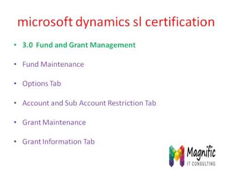 microsoft dynamics sl certification