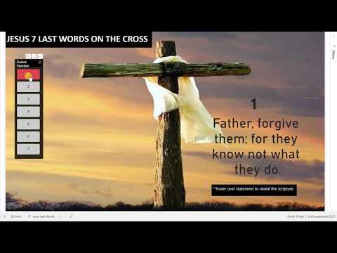 Good Friday Dashboard - Jesus Last Words