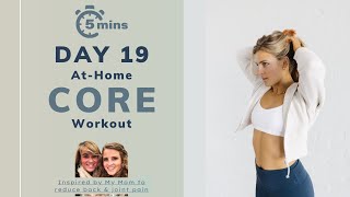 Day 19 | 5-Minute At-Home Core Workout for all levels | Build Muscle to Reduce Back & Joint Pain