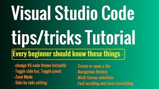 Visual Studio code tips and Tricks Tutorial || Every VS code beginner should know these things