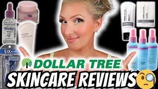 DOLLAR TREE *SKINCARE* REVIEWS || A High-End #skincarejunkie Reviews $1.25 #dupes !!!😱