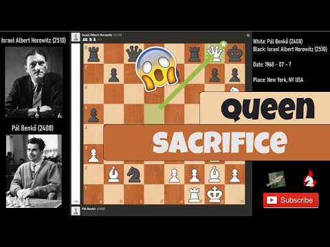 Insane queen sacrifice | Pál Benkő vs Israel Albert Horowitz analyzed by Stockfish