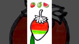 "Strawberry + Watermelon + Apple = What?! 🤯🍉🍏" #shorts #emojiart #creativeshorts #artchallenge