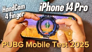 iPhone 14 Pro PUBG Mobil Test 2025 HandCam 4 Finger 🥵